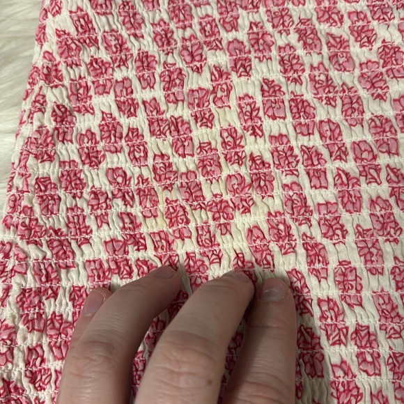 Billabong Light Flaws Floral Eyes On You Ruffle Skirt Smocked Pink White Size S - Picture 11 of 12